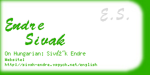 endre sivak business card